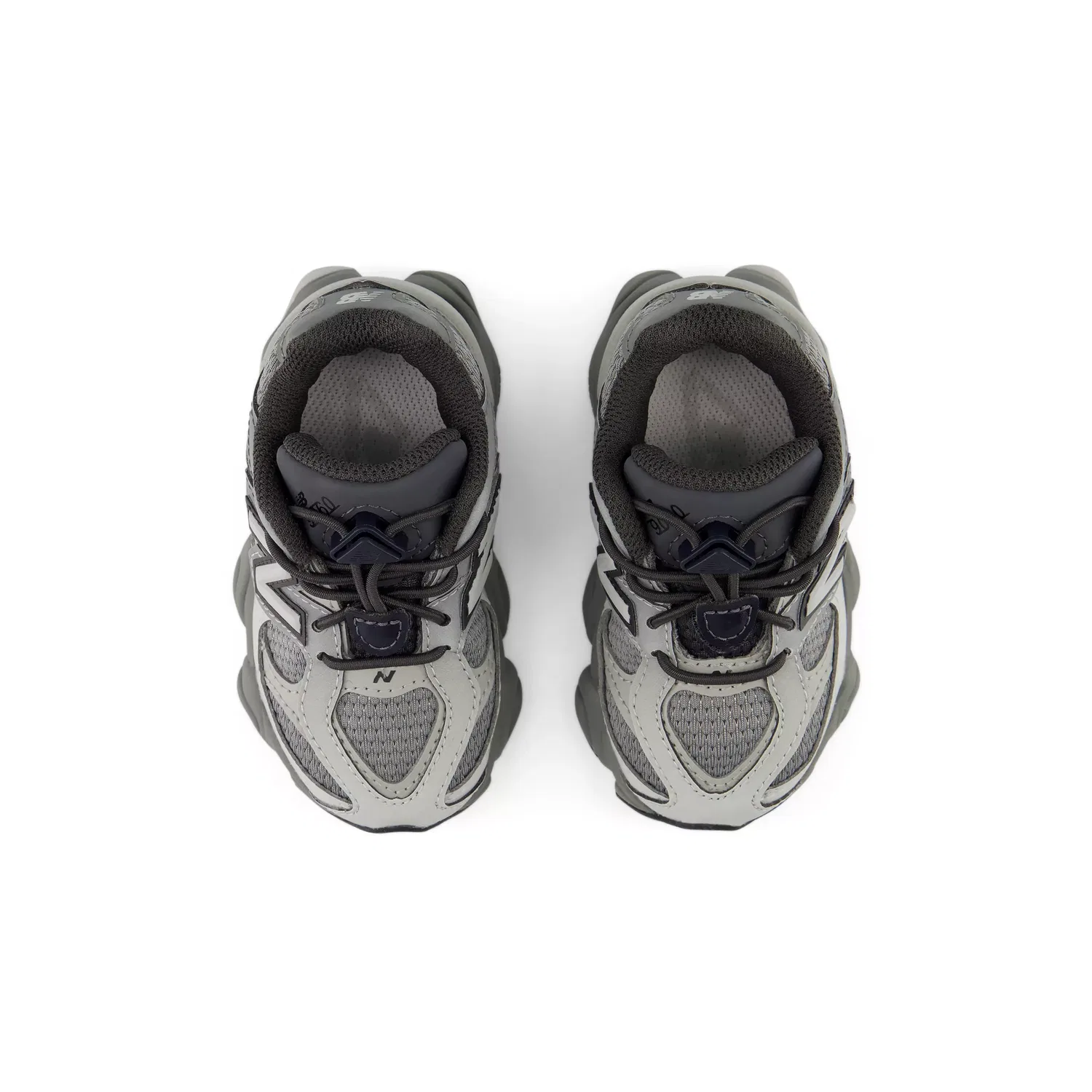 Детские кроссовки для малышей с эластичной шнуровкой 9060 New Balance, Slate Grey With Harbor Grey — фото 4