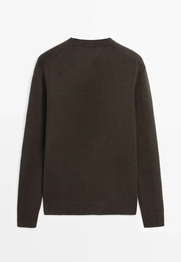 Свитер из кашемира и шерсти Jumper Massimo Dutti, темно-серый — фото 2