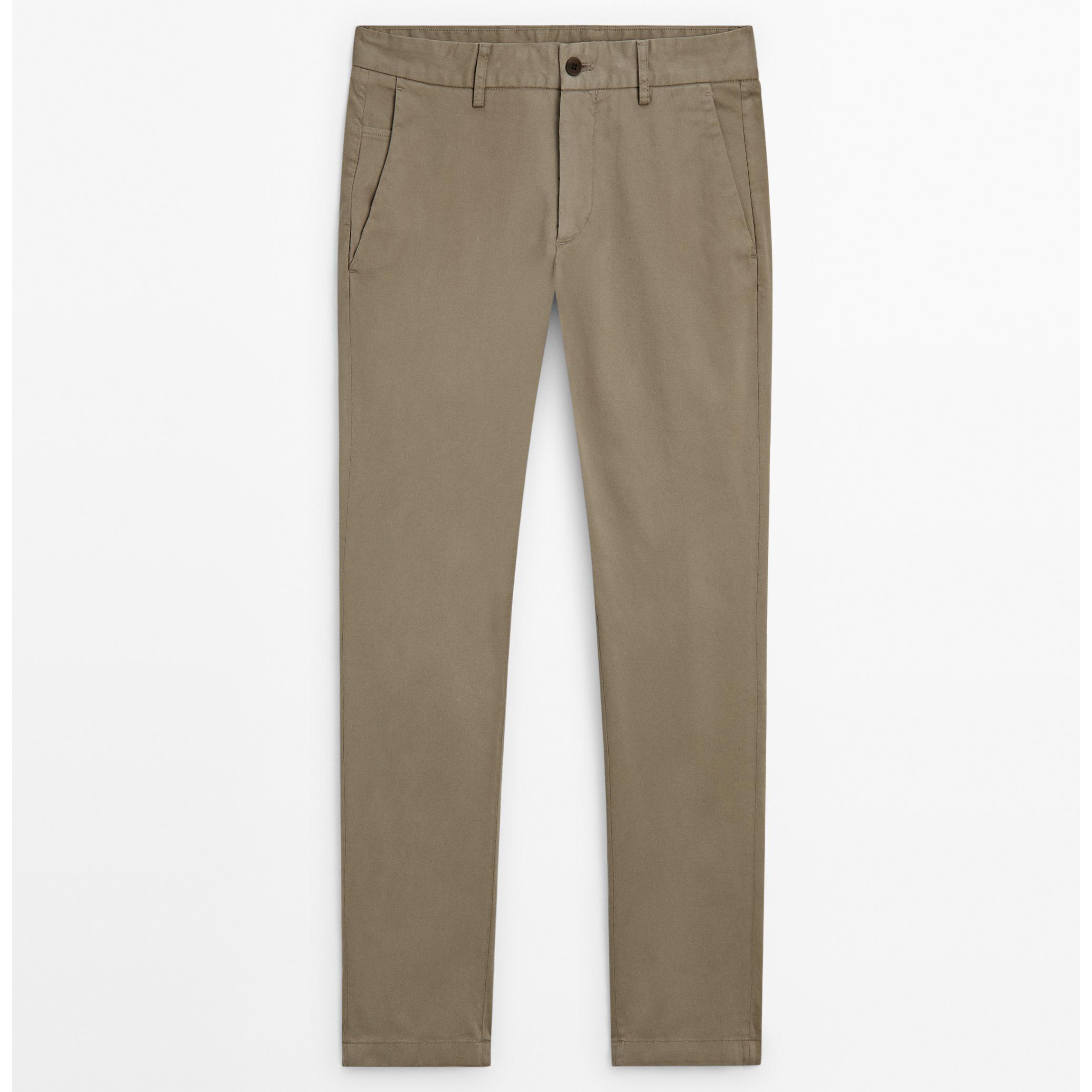 

Брюки из 100% хлопка с микротекстурой Massimo Dutti, зеленый