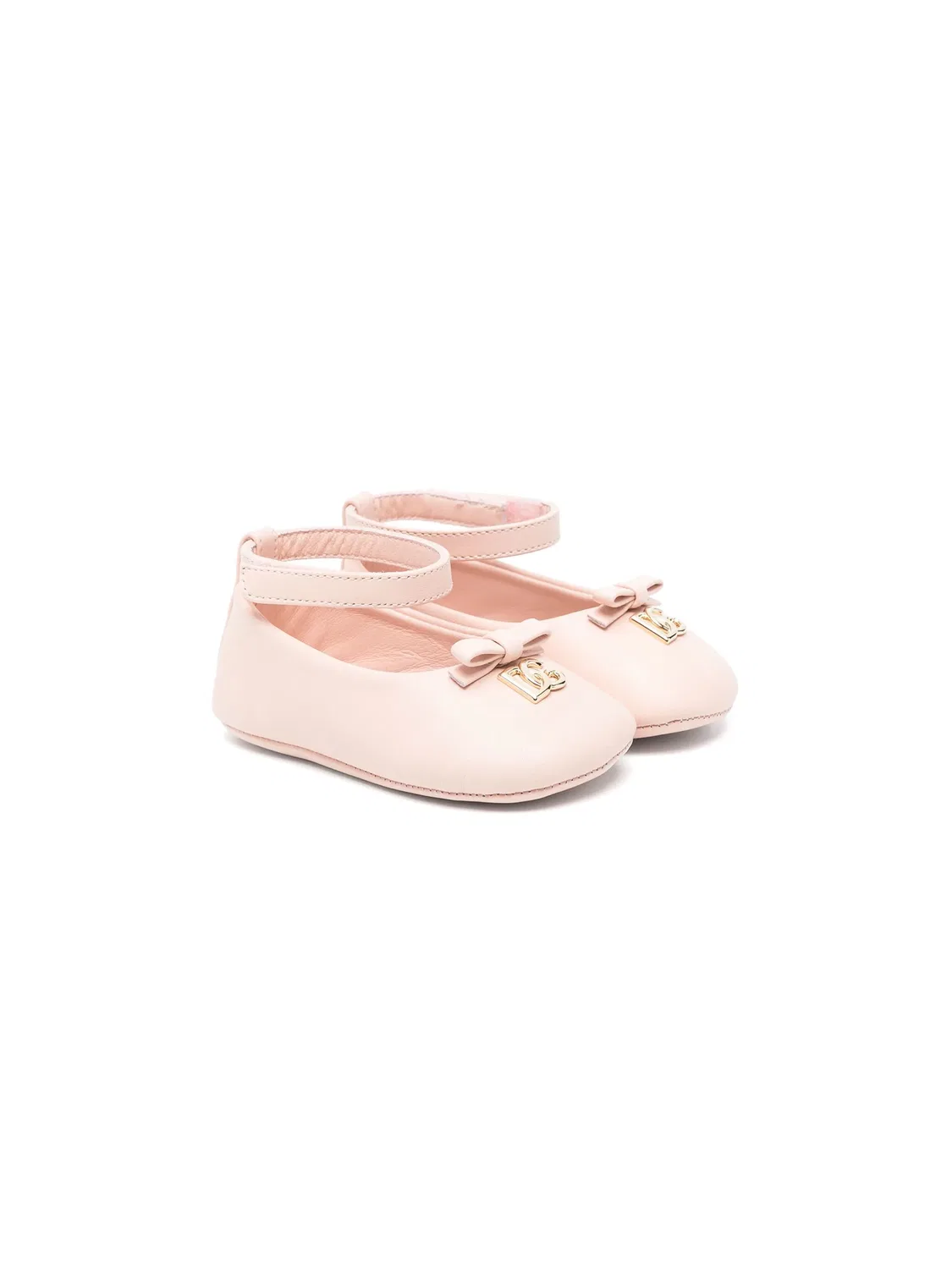Балетки из кожи с логотипом Dolce & Gabbana, розовый