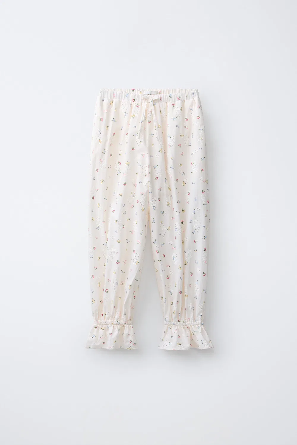 Кружевные брюки-саруэль Schiffli ZARA, Ecru