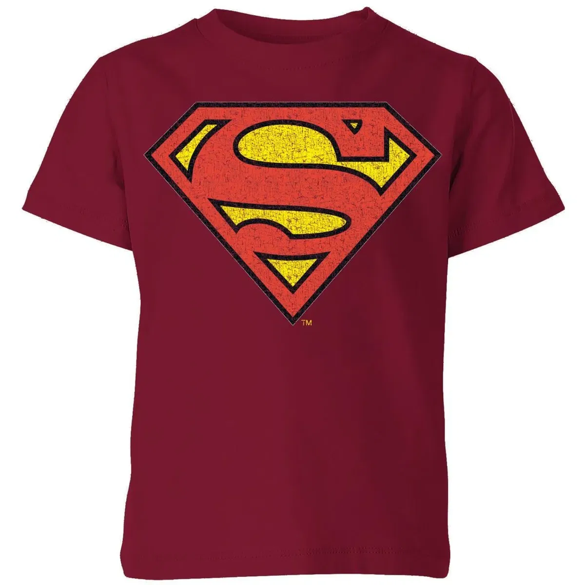 Детская футболка с принтом Superman Crackle Logo Zavvi, Burgundy — фото 2