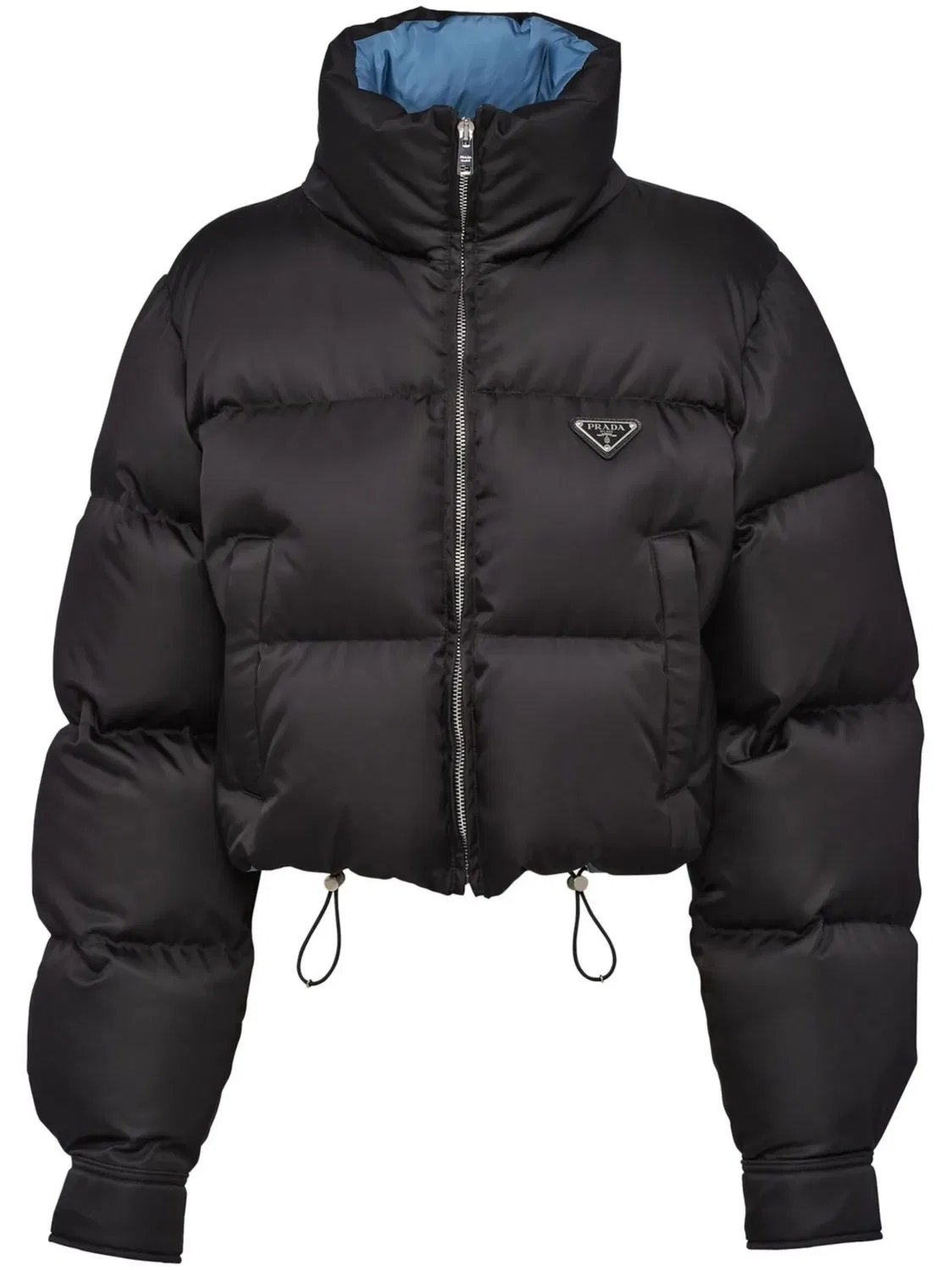 Укороченная куртка из Re-Nylon Prada, черный