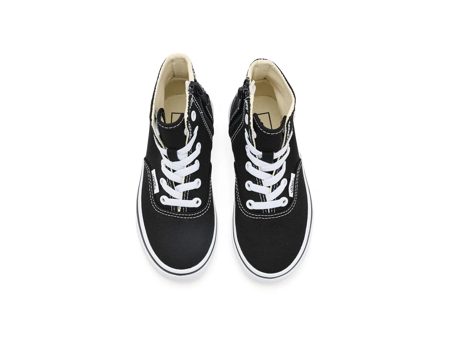 Кроссовки Authentic Hi 2.0 Zip (для маленьких детей) Vans Kids, Black/True White — фото 3