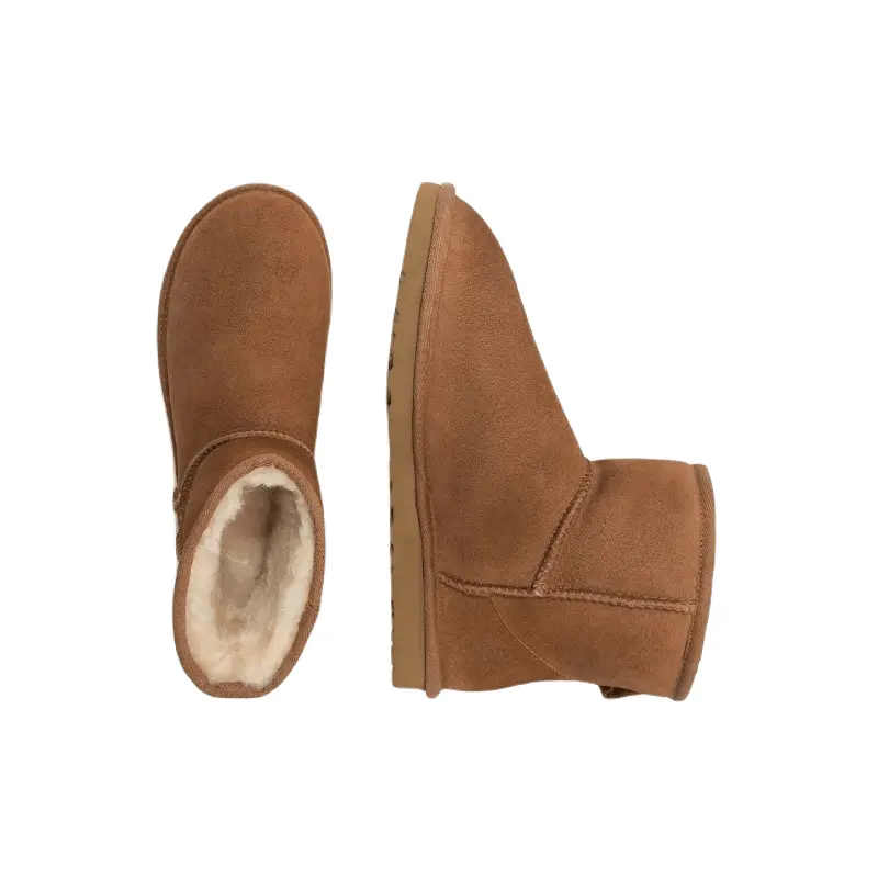 Угги мужские UGG Classic Mini зимние кожаные, коричневый — фото 4