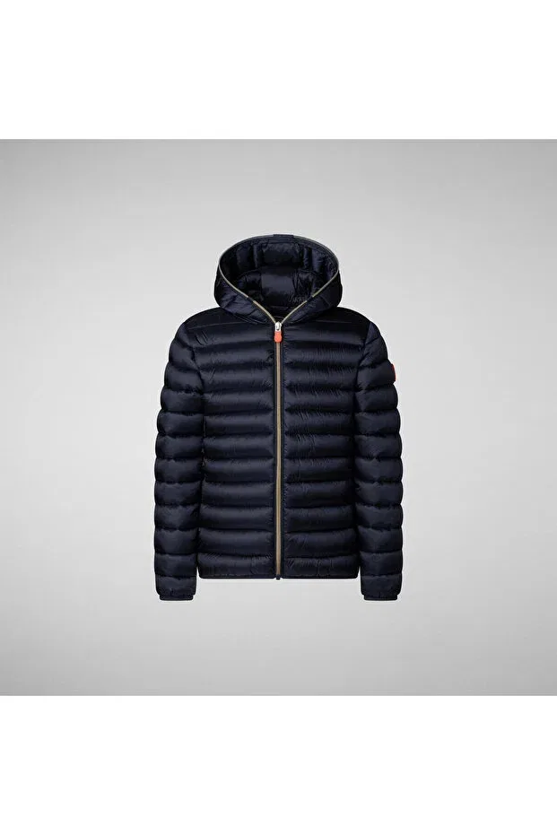 Детское пальто для девочек пуховое с капюшоном Iris Save The Duck, Navy Blue
