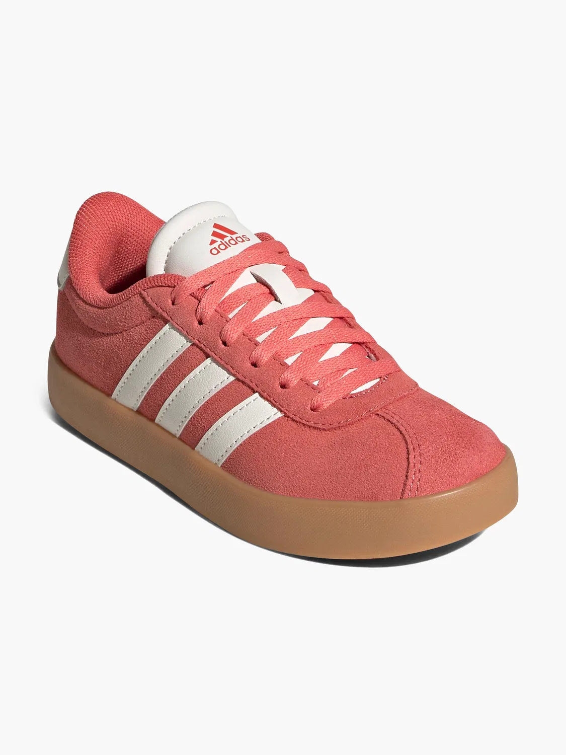 Детские кроссовки на шнуровке Adidas VL Court 3.0 K, красный — фото 2