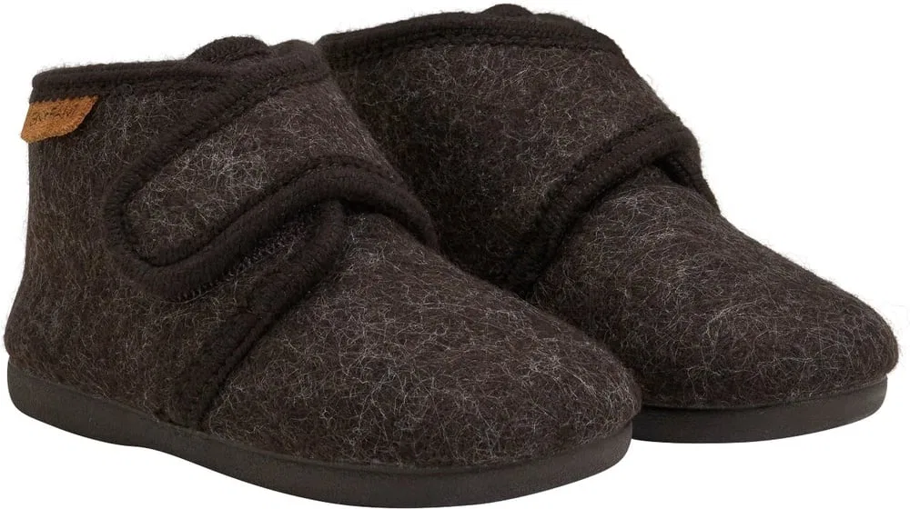 Домашние тапочки детские с застежкой Slippers Wool Hook and Loop En Fant, коричневый