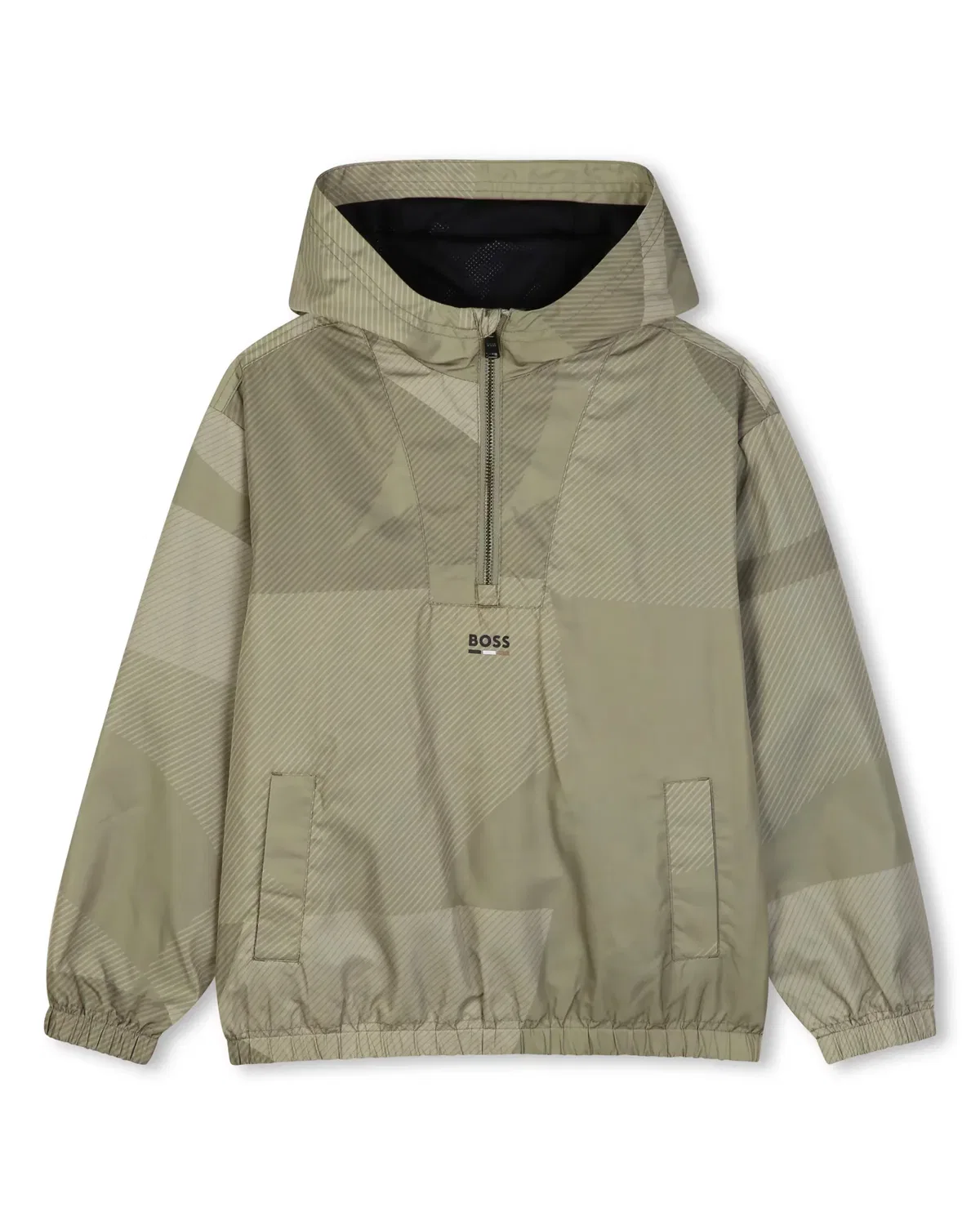 Детское пальто для мальчиков ветрозащитное с капюшоном BOSS Kidswear, Verde