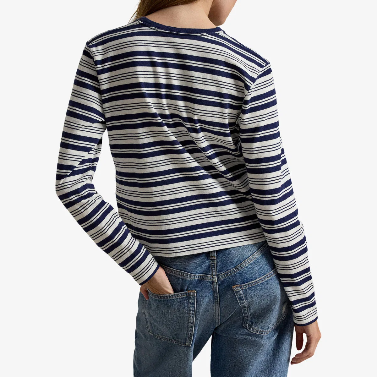 Фирменная полосатая футболка из хлопкового трикотажа Polo Ralph Lauren — фото 4