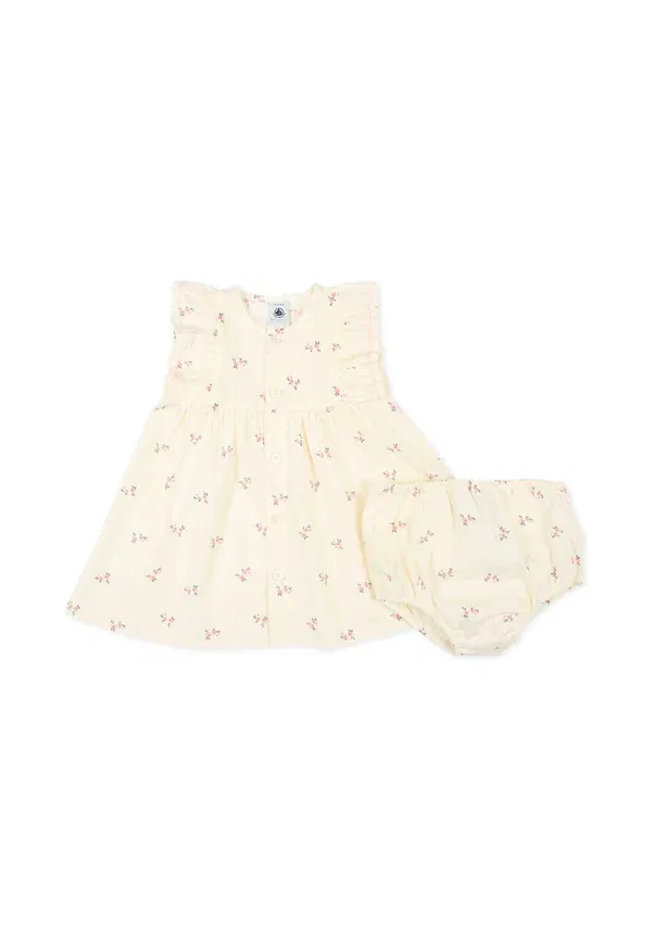Комплект из платья-рубашки и шорт хлопковый Vestiti set - shirt dress Petit Bateau, Ivory, слоновая кость