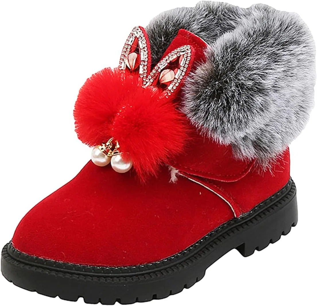 Детские зимние сапоги для девочек на флисе IWIHMIV, Red
