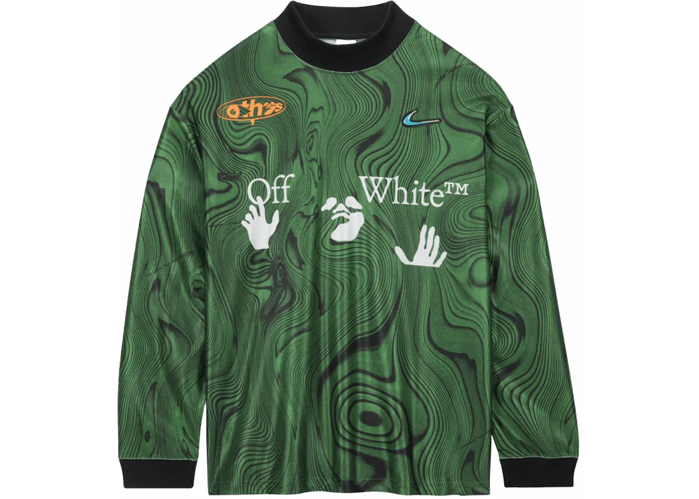 Мужская футбольная футболка с принтом Nike x Off-White Jersey Nike, Kelly Green