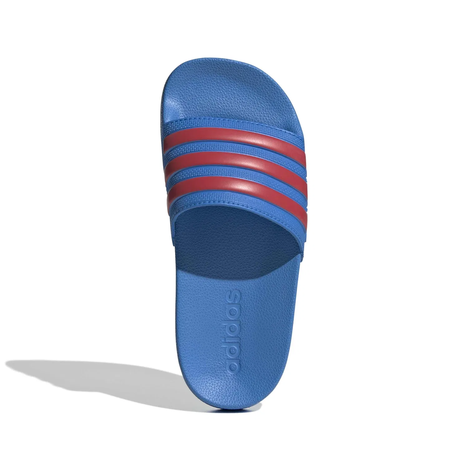 Детские шлепанцы для мальчиков с быстросохнущим материалом Adilette Shower Slides Adidas, Lucid Ray Blue Semi Glossy Red Off White — фото 3
