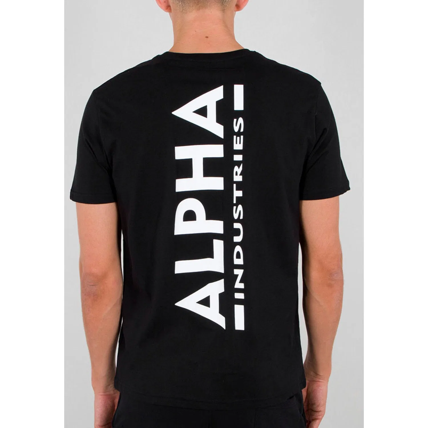 Детская футболка с круглым вырезом и принтом Alpha Industries, Black — фото 2