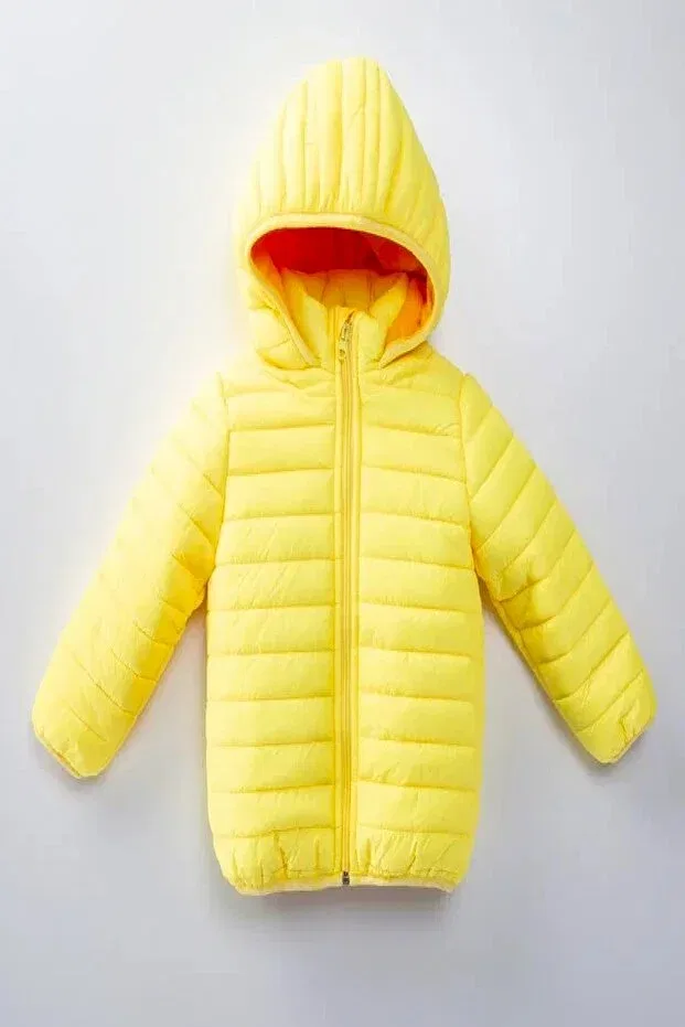 Детское для девочек пальто с капюшоном Dekubaby, Yellow