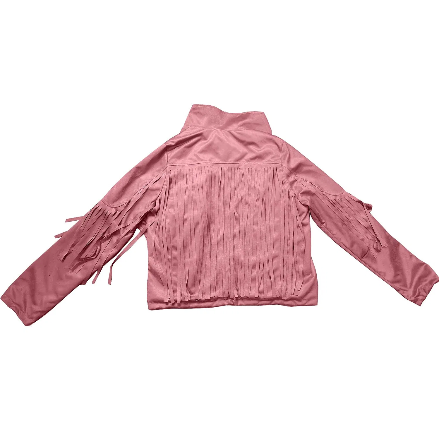 Женская куртка с длинным рукавом с бахромой, rosa — фото 3