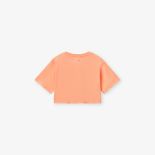 Футболка Benetton хлопковая с коротким рукавом и логотипом 6-14 лет, оранжевый — фото 3
