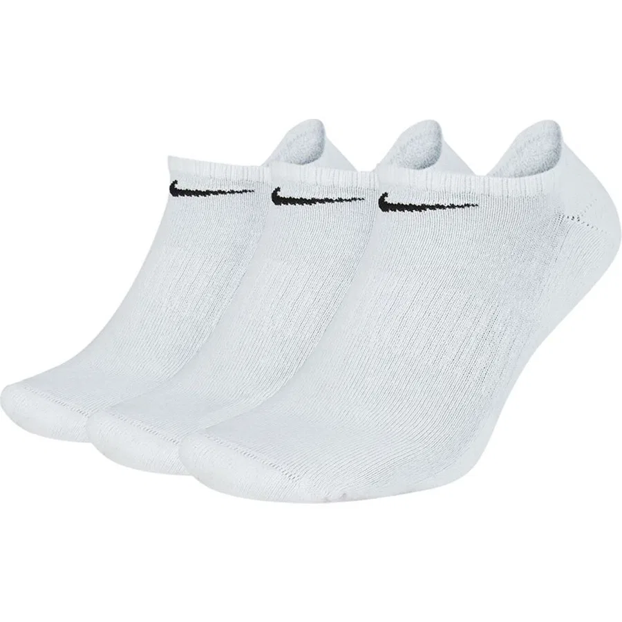 Комплект носков-невидимок Nike Everyday Dri Fit No Show Cotton Cushioned Unisex, 3 пары, Белый