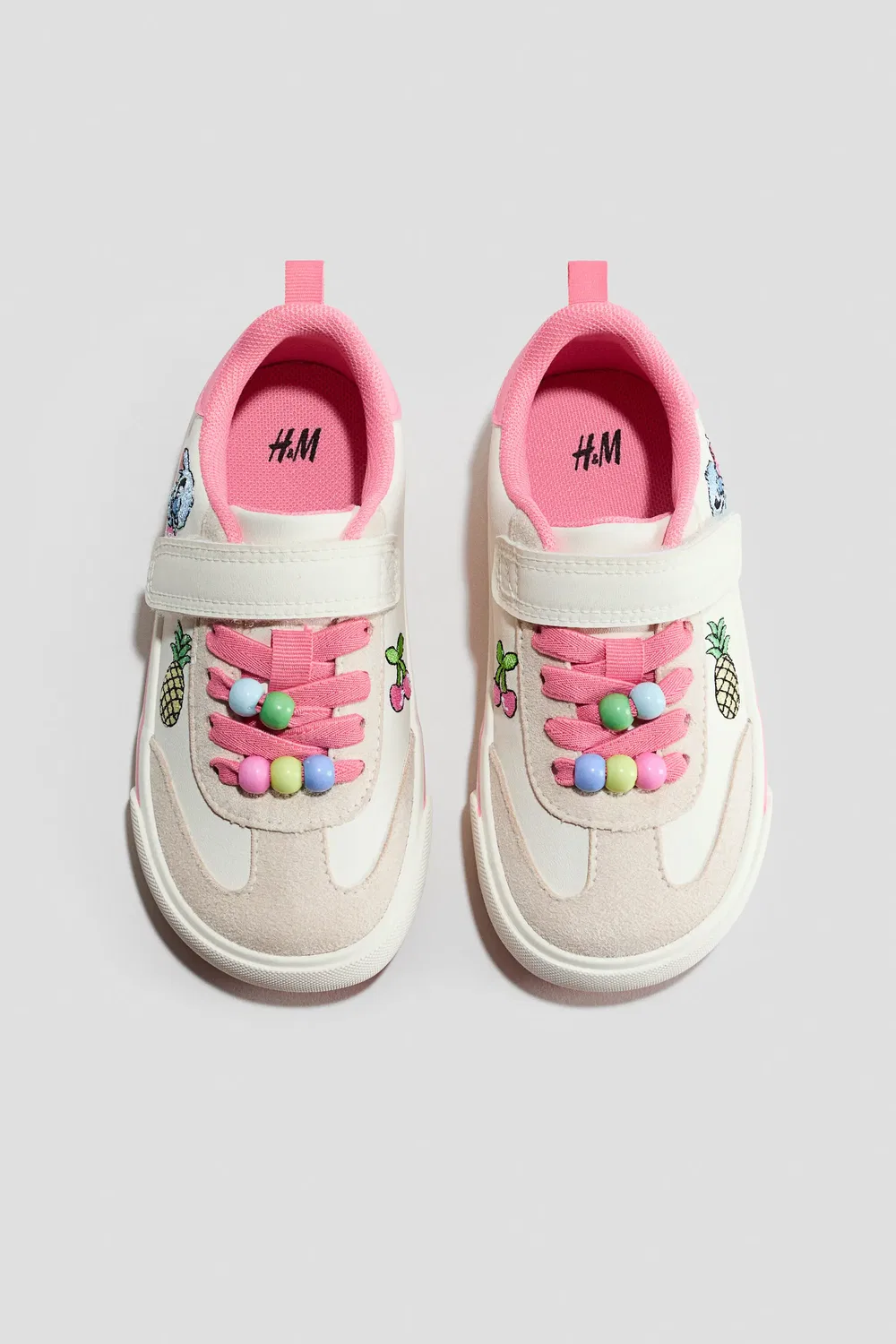 Детские кроссовки barefoot с широким носком H&M, Light Beige/Lilo & Stitch — фото 4
