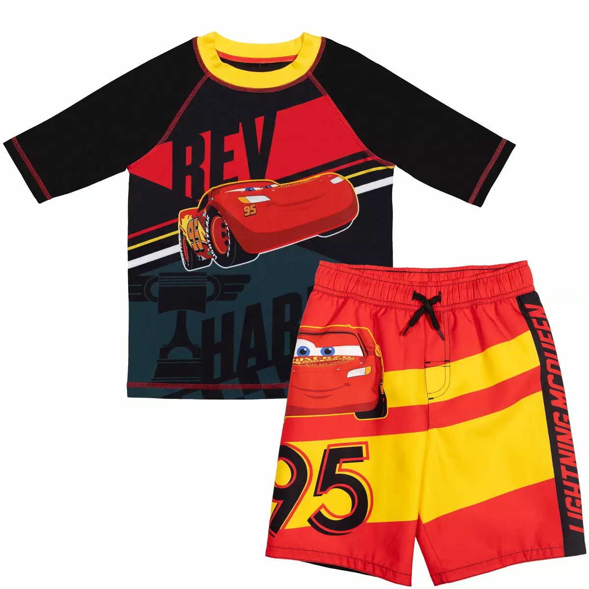 Детский комплект для плавания из рашгарда и плавок Disney Cars Multicolor