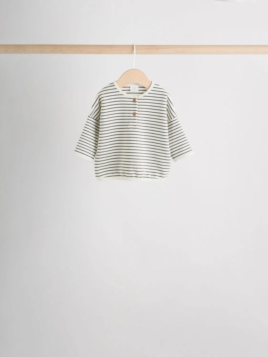 Комплект из 4 футболок с длинным рукавом, полоска, Mono Stripe Next, монохромный — фото 3