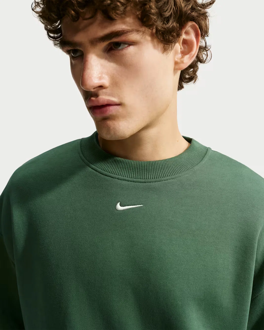 Мужская толстовка с круглым вырезом Nike Solo Fleece, Fir/Sail — фото 3