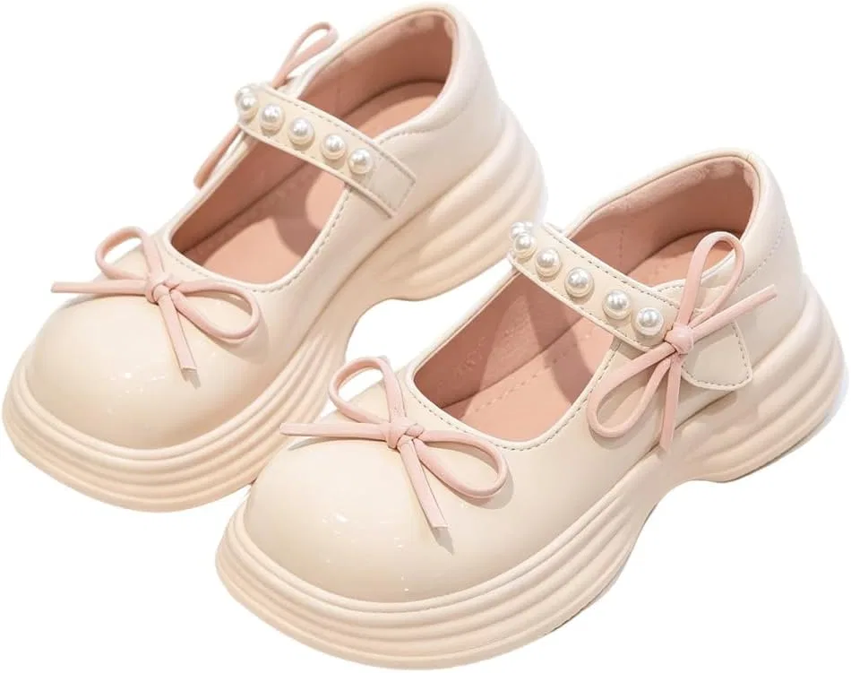Детские туфли-оксфорды для девочек с бантом kkdom, Beige