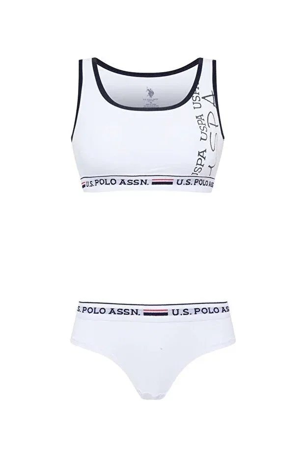 Комплект из белых шорт и бюстье для женщин от Us Polo Assn U.S. Polo Assn. — фото 3
