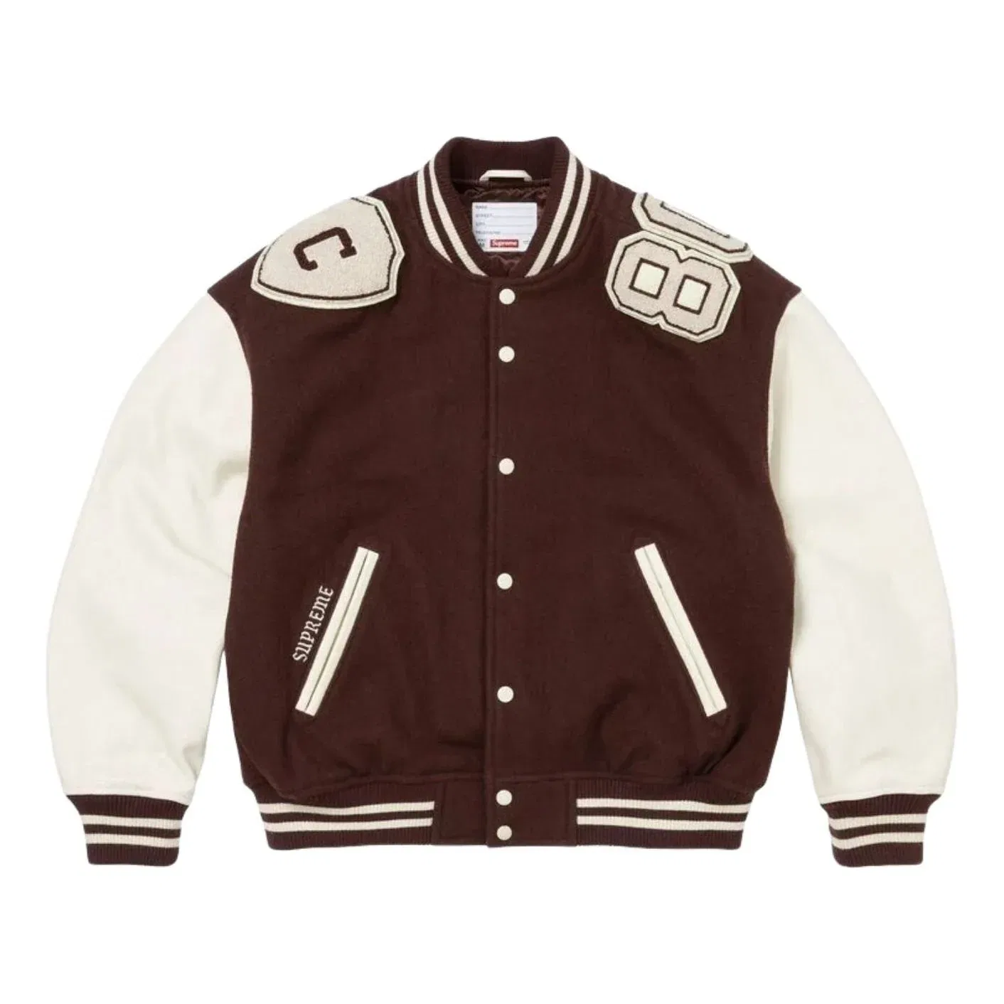 Мужская куртка FW26 Captains Varsity Jacket 'Brown' Supreme, коричневый