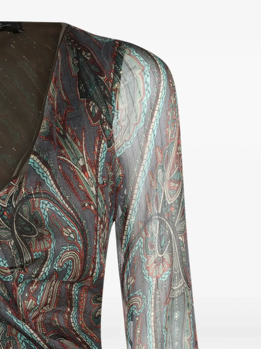 Длинное платье с узором пейсли ETRO, серый — фото 3