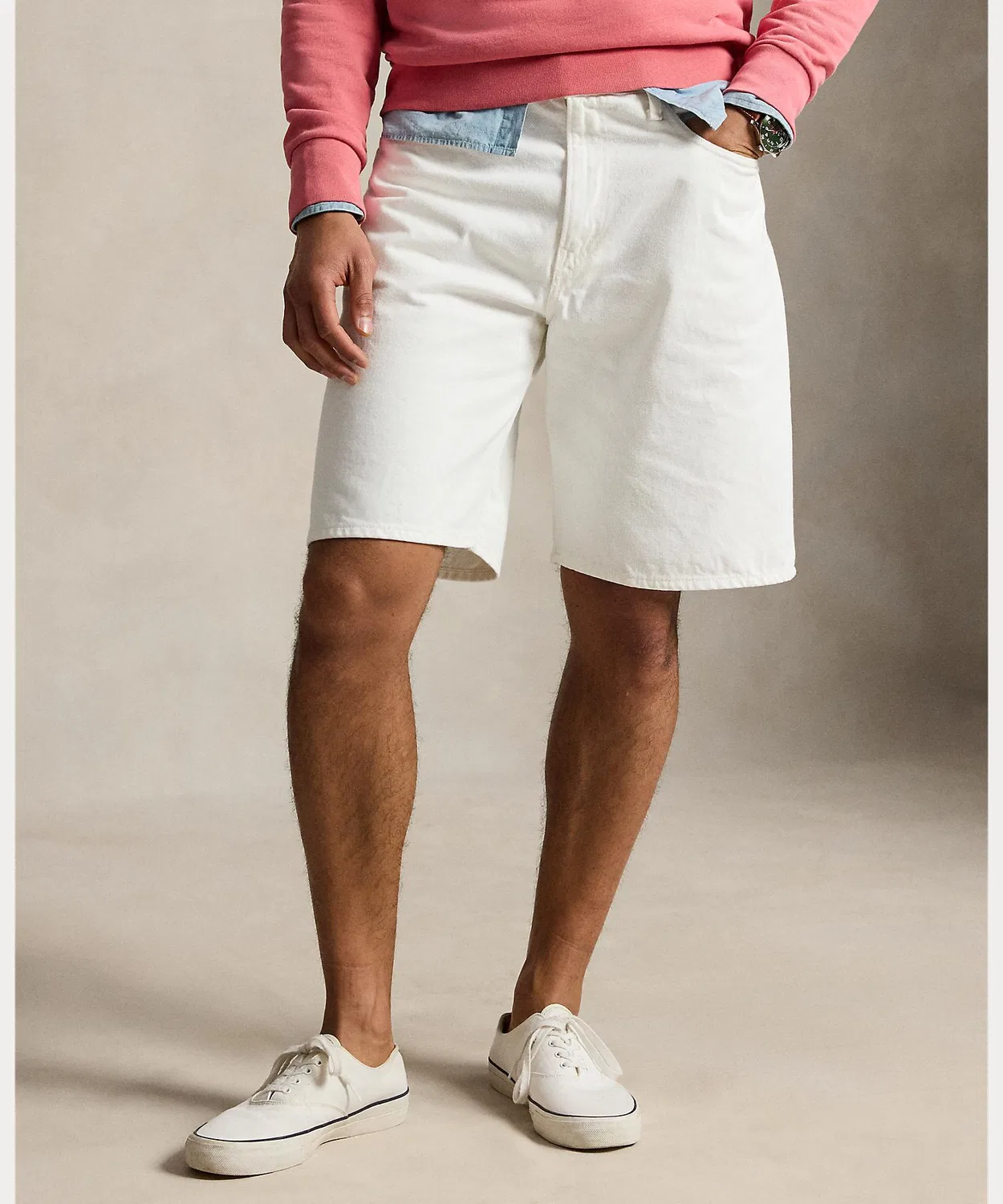 Мужские джинсовые шорты свободного кроя Rivington Relaxed POLO RALPH LAUREN, White — фото 3