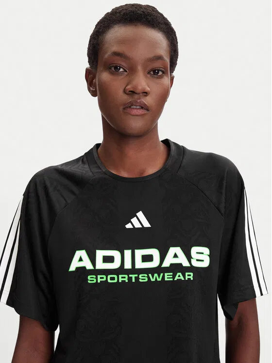 Футболка loose fit Tiro x Common Goal Jacquard Adidas, черный — фото 4