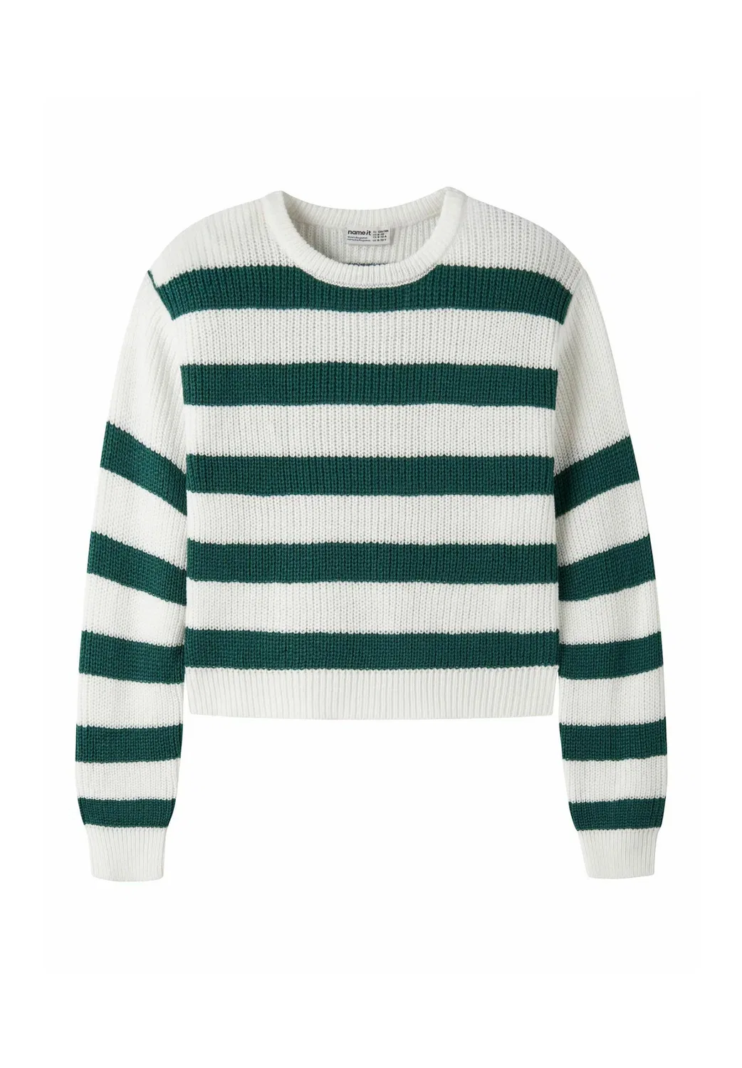 Nkfpnilian ls boxy short knit - jumper Name It, Cloud Dancer
