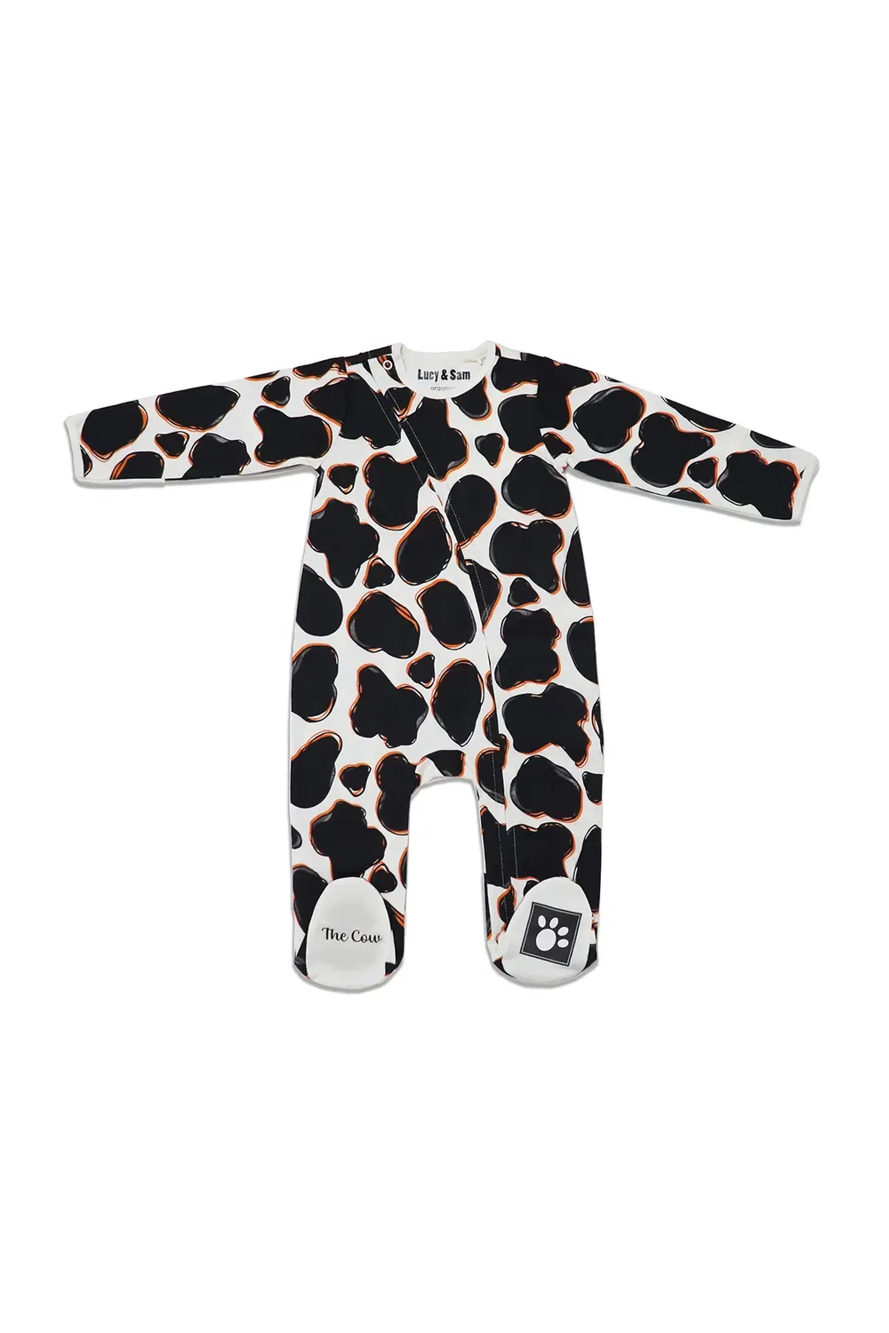 Детский боди-комбинезон на молнии Black Cow Lucy & Sam, White