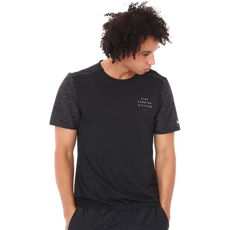 Футболка мужская с длинным рукавом из полиэстера Nike Dri-FIT Run Division Nv Rise 365 Ss, Черный — фото 2
