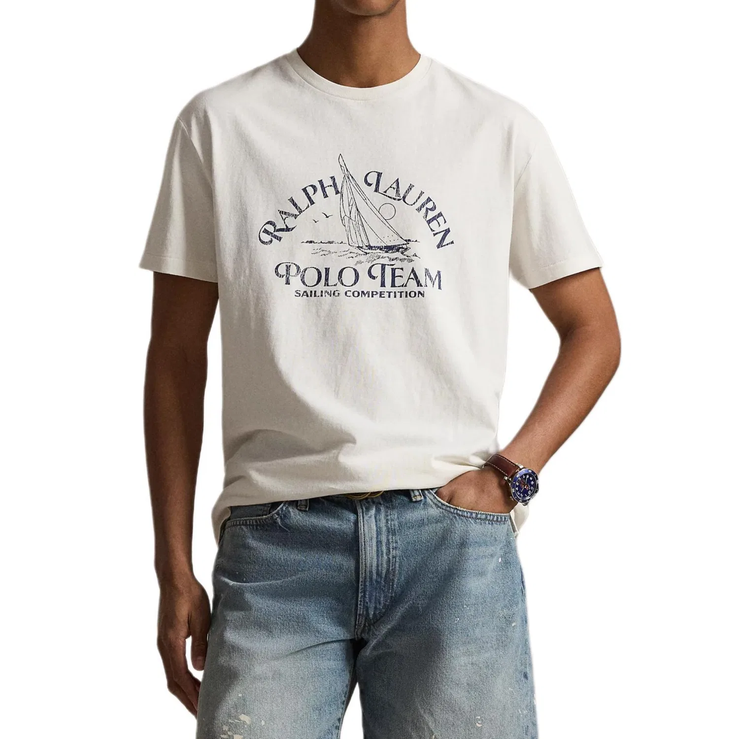 Мужская футболка с логотипом Polo Ralph Lauren, белый — фото 3