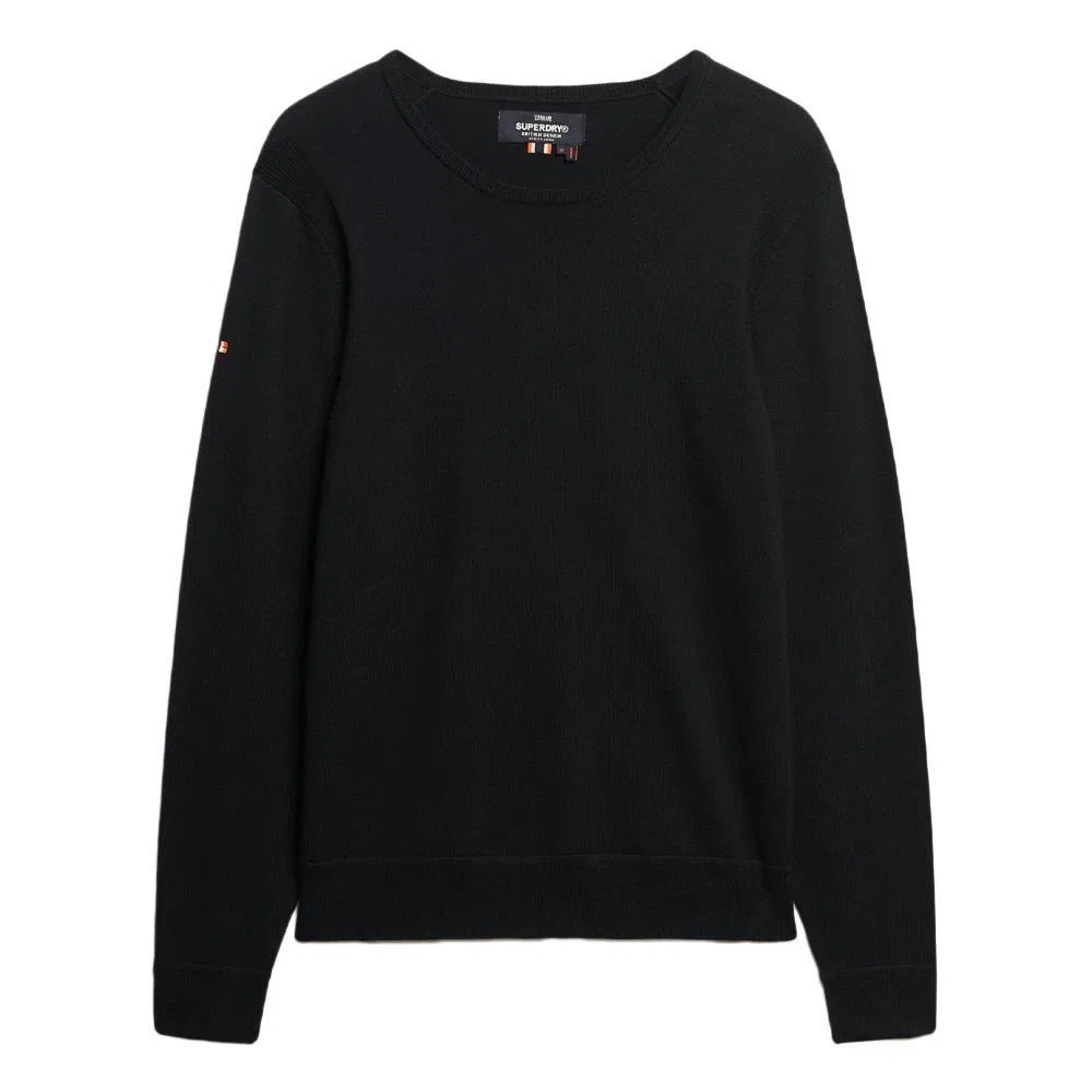 Мужской вязаный пуловер с круглым вырезом Superdry, Schwarz — фото 3