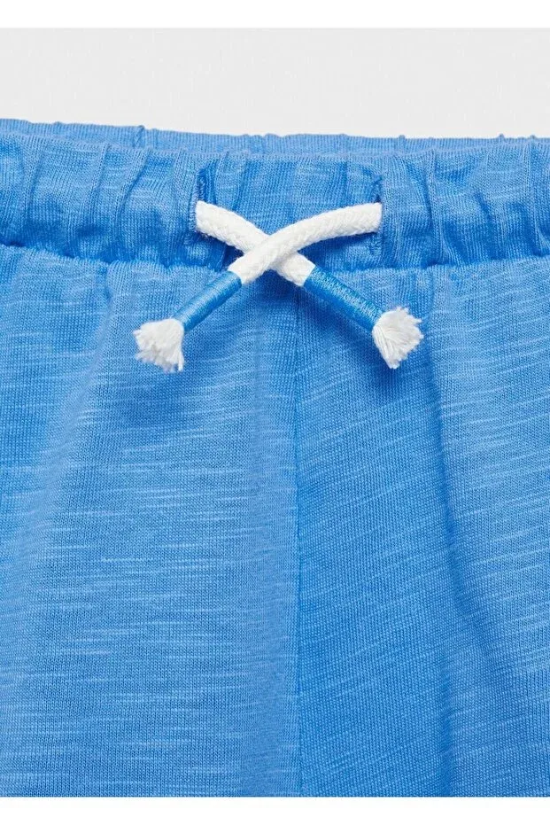 Детские шорты для девочек хлопковые Mango Kids, Blue — фото 3
