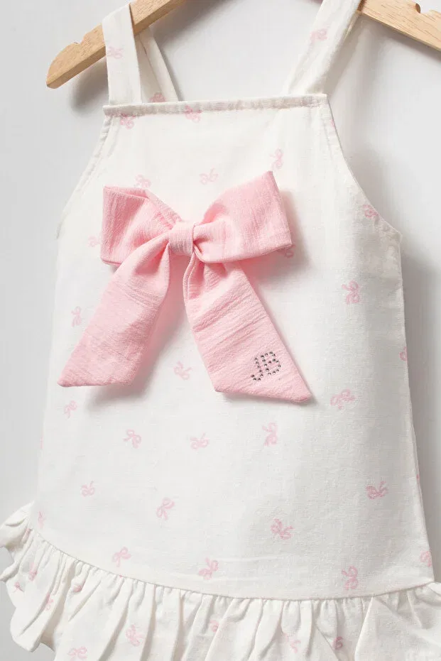 Детское платье для девочек с принтом на бретелях Summer Dress Jikko Baby, Pink — фото 2