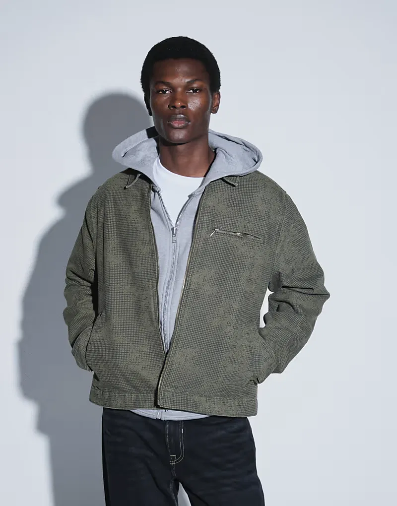 Джинсовая куртка Levi's Cristobal Printed Harrington Jacket хаки