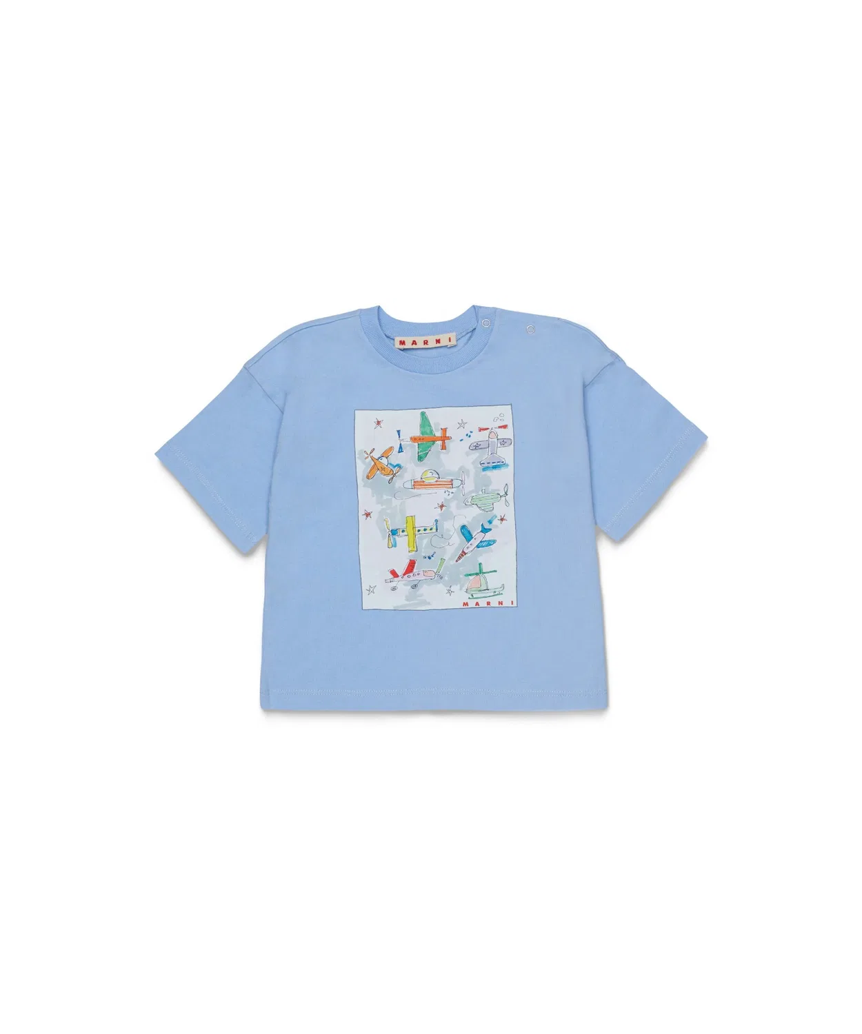 Детская футболка с принтом, с коротким рукавом MARNI, Blue