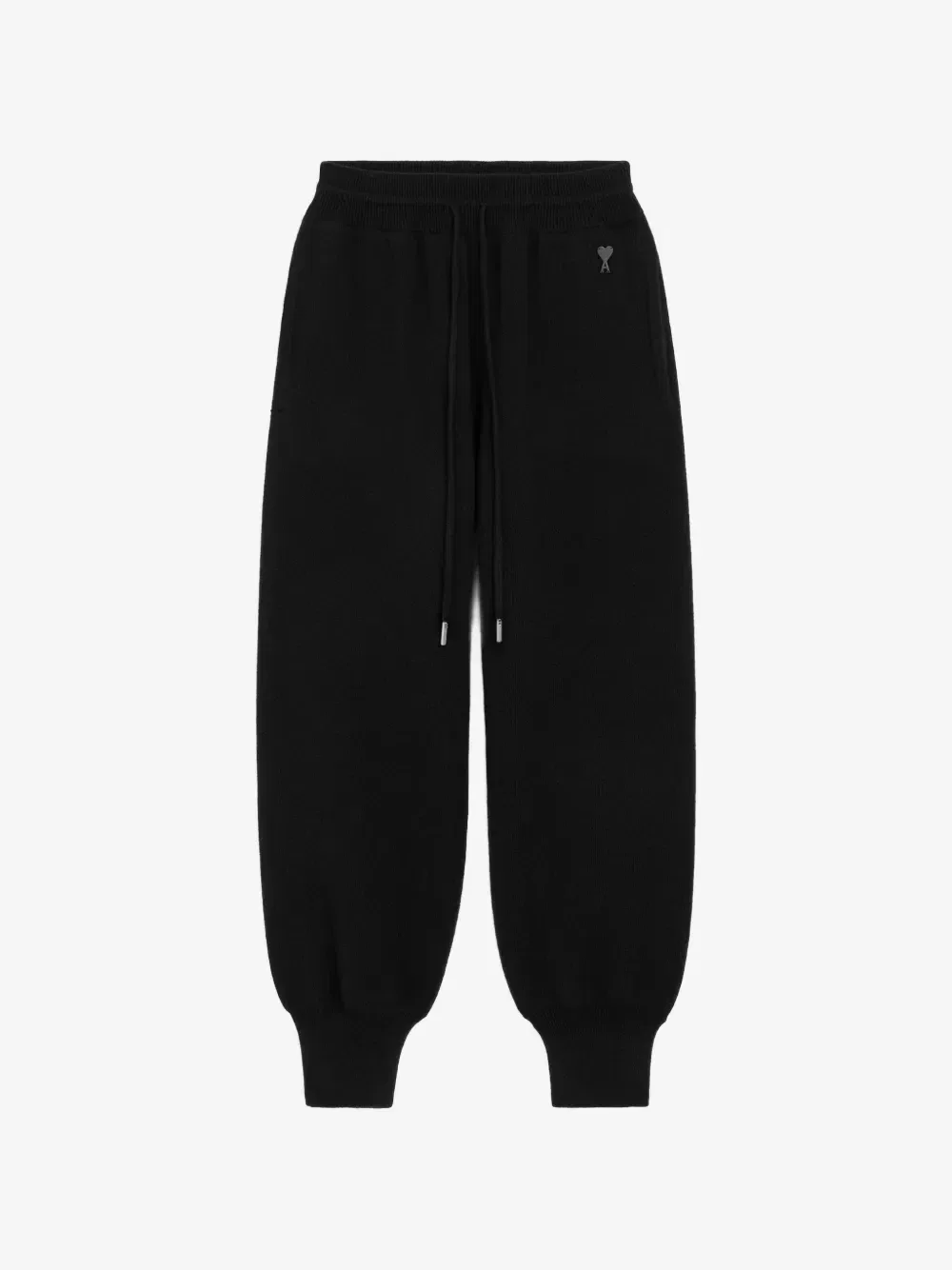 Шерстяные спортивные брюки AMI Paris, черный
