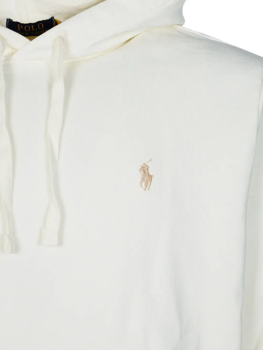 Худи на шнурках с вышитым логотипом Loopback Polo Ralph Lauren, белый — фото 3