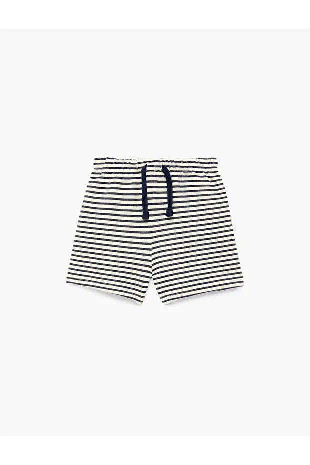 Детские шорты для мальчиков хлопковые Cotton striped navy blue baby boy shorts 6smb40079tk Koton, Navy Blue Striped — фото 2