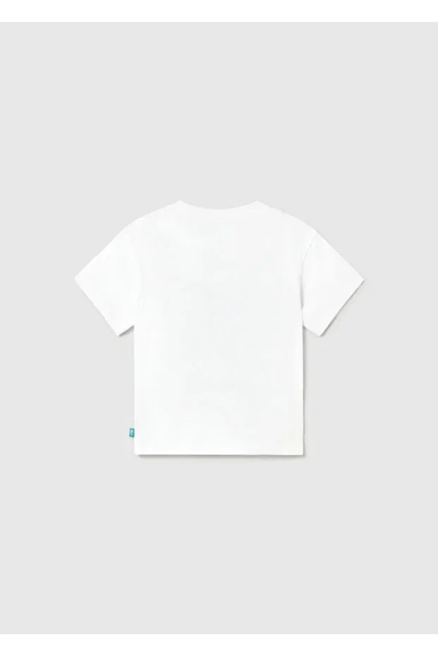 Детская футболка для мальчиков с принтом Dinosaur Printed T-Shirt 1015 Mayoral, White — фото 3