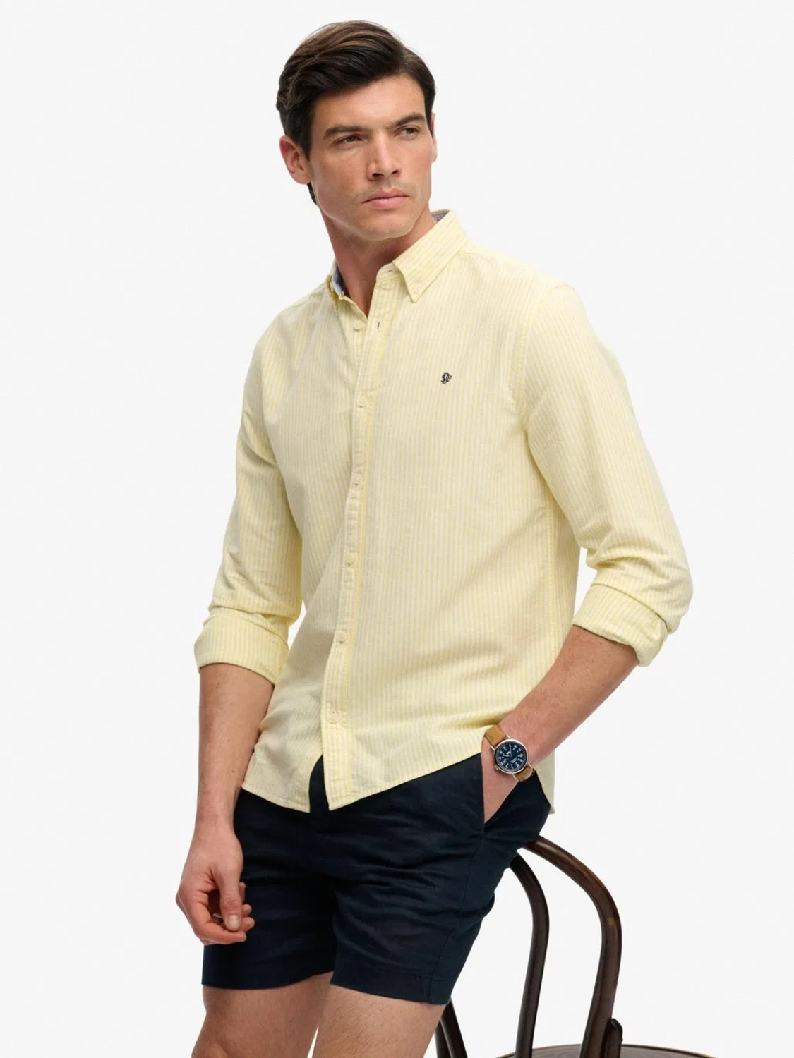 Рубашка Oxford, классическая Superdry, Yellow Stripe — фото 4