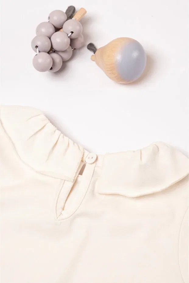 Детская футболка для девочек хлопковая Basics Vauva, Nude Color — фото 4