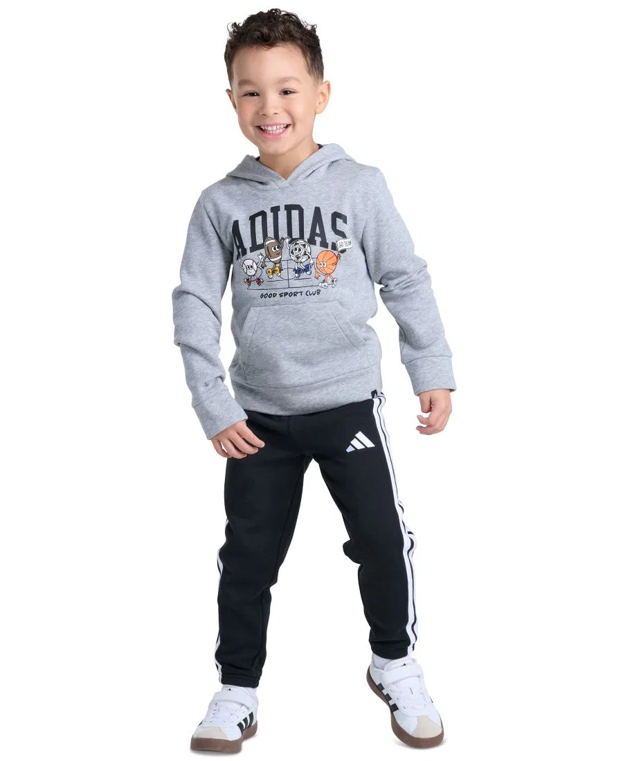 Комплект из худи и спортивных брюк с принтом adidas, Medium Gray Heather — фото 2