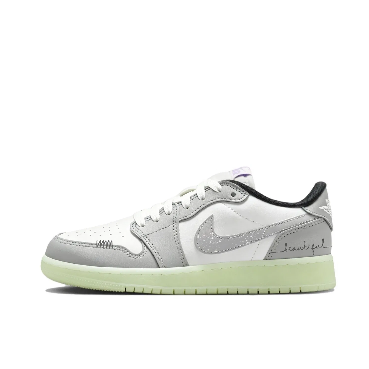 Детские кроссовки для скейтбординга с ретро-дизайном Jordan Air Jordan 1, Light Gray — фото 3